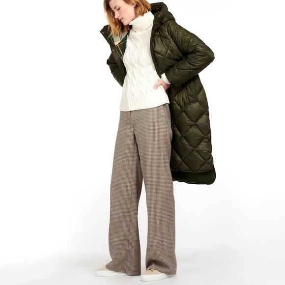 Barbour Sandyford Quilted Longline Coat  Warm Sage Green NWT Size 6 - Picture 9 of 9